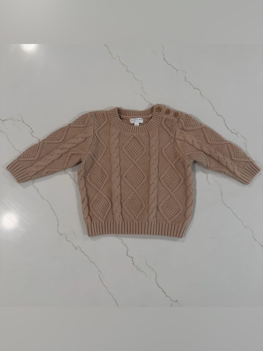 Baby Cable Knit Sweater - Beige